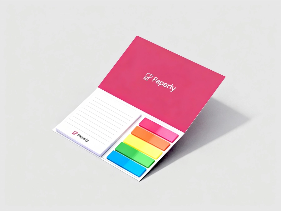 Notesy samoprzylepne ze znacznikami w okładce